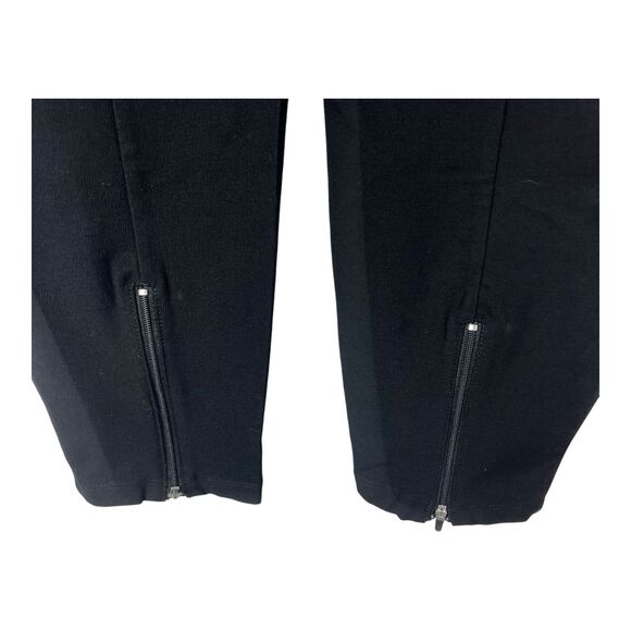 Eileen Fisher Pull On Washable Stretch Crepe Ankle Zip Pants Black PL Viscose - Picture 6 of 8